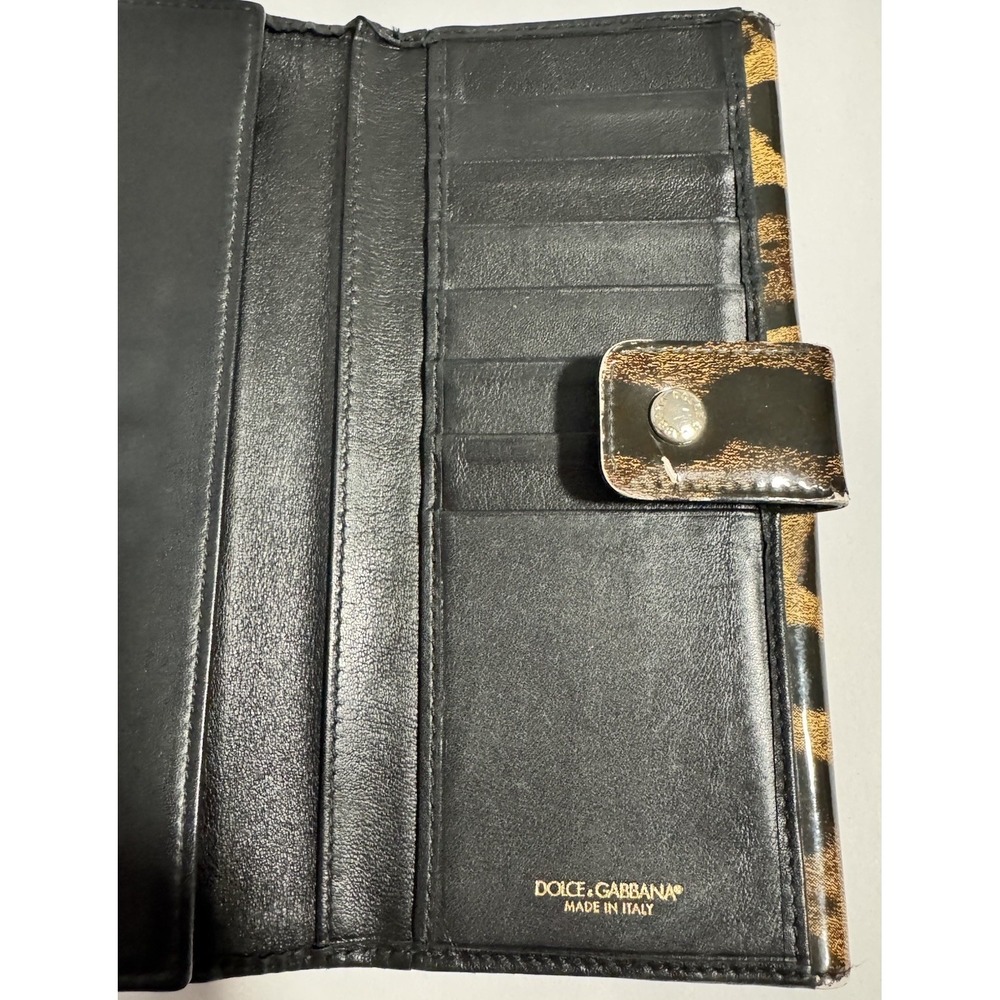 Authentic Dolce & Gabbana Leopard Print Long Wallet 7.5" X 4" - Picture 5 of 8